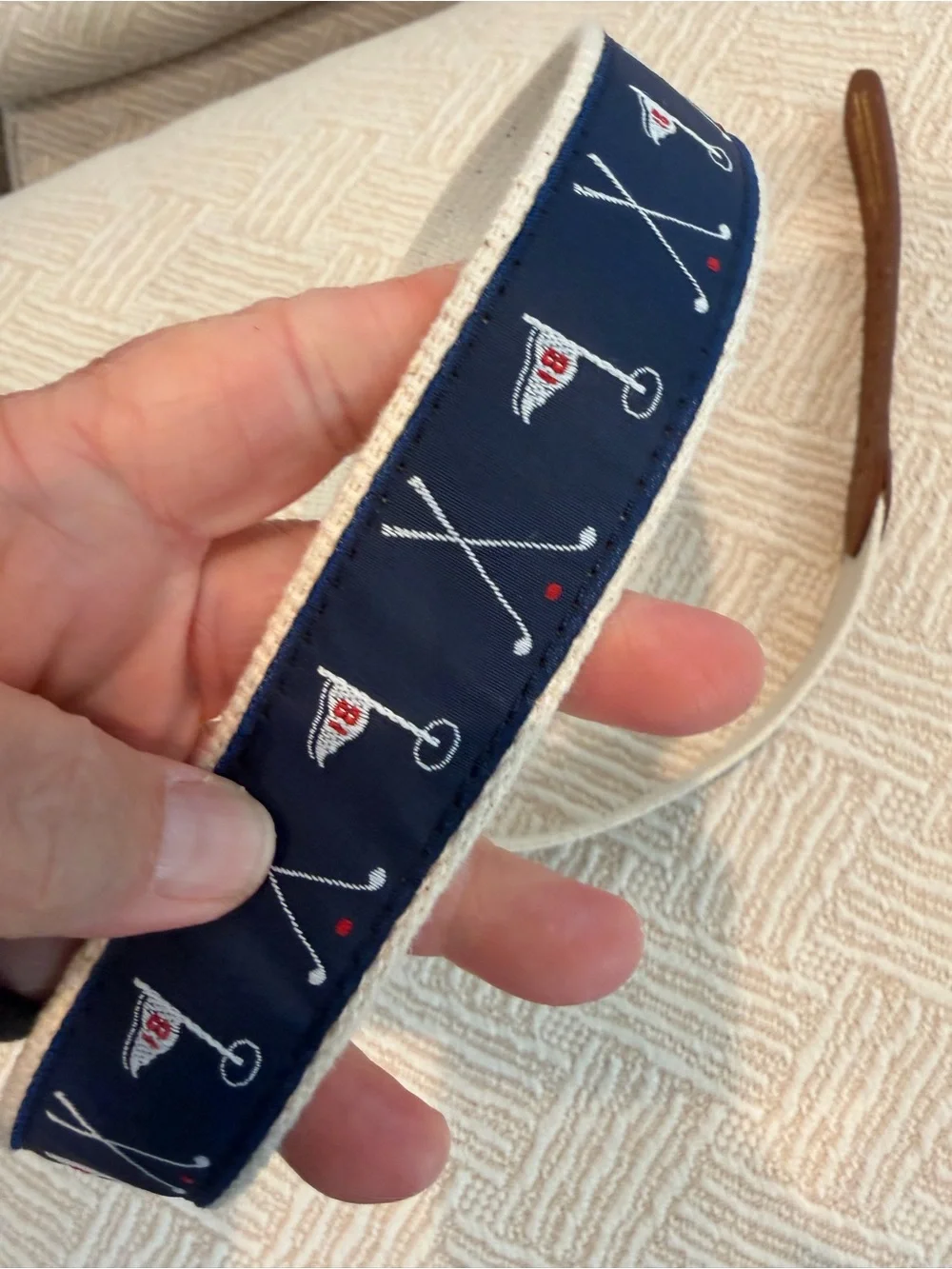 Leather Man Limited Handmade Leather Golf Belt. 18th Hole. Preppy. Country Club